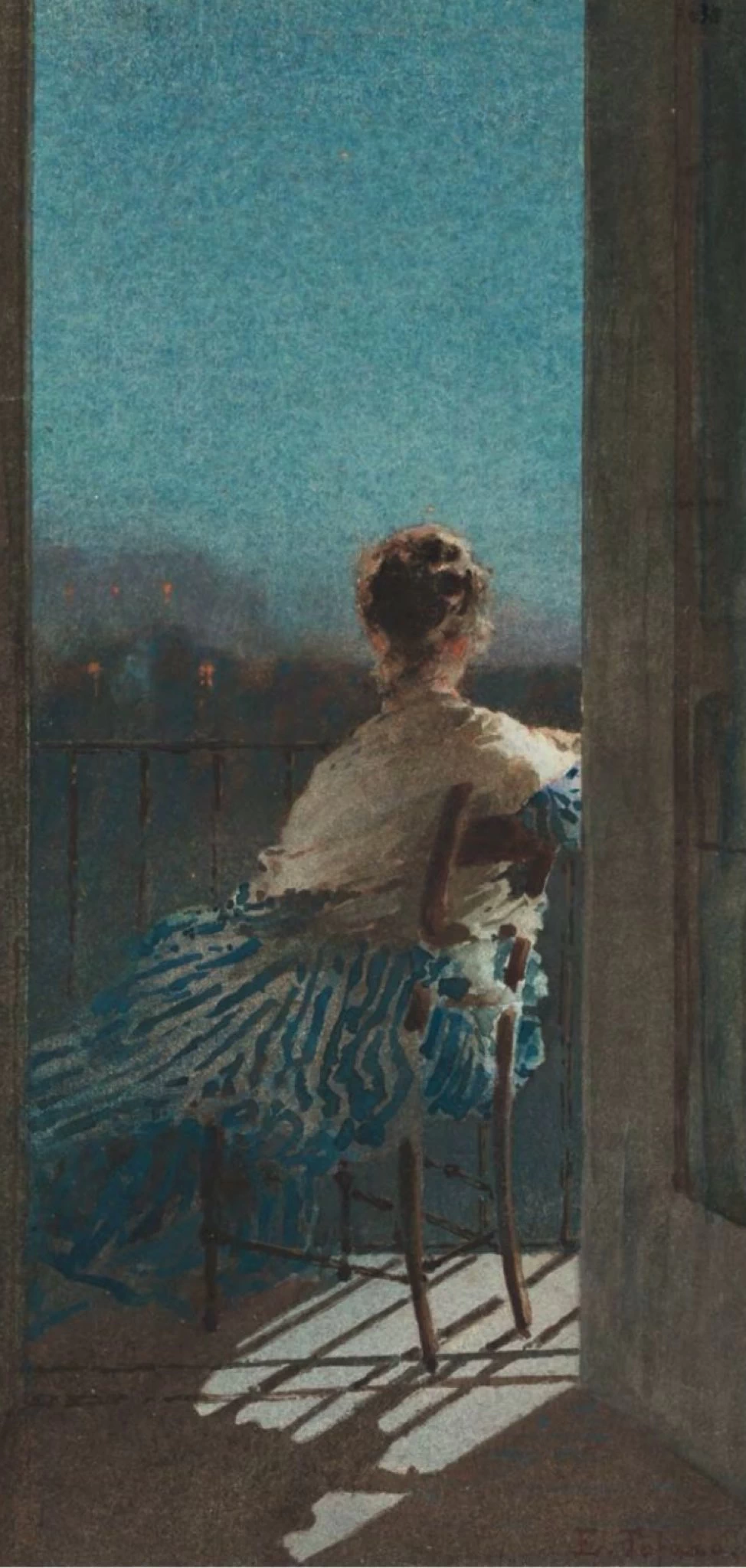 Edoardo Tofano-4-Donna al balcone